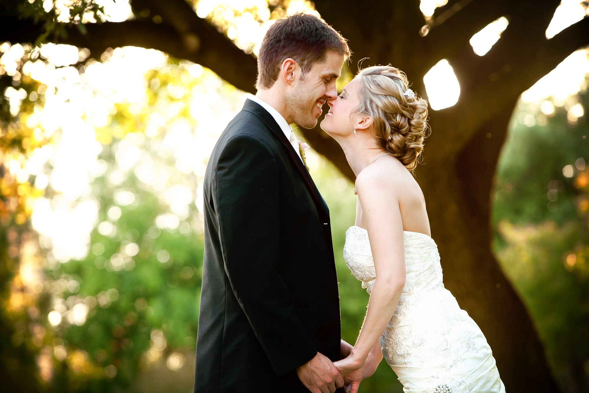 Bride and Groom Portrait Kissing Dallas Texas