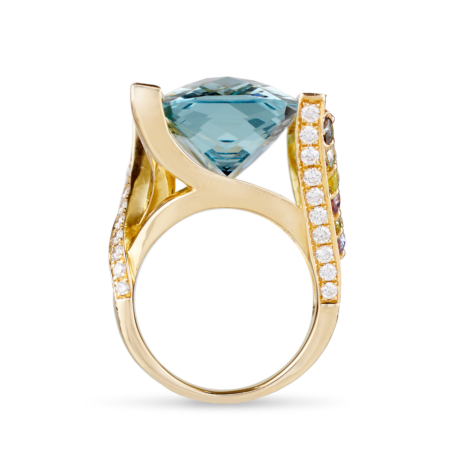 E Commerce Product Jewelry Photography on White Background Dallas Texas Aquamarine & Diamond Ring