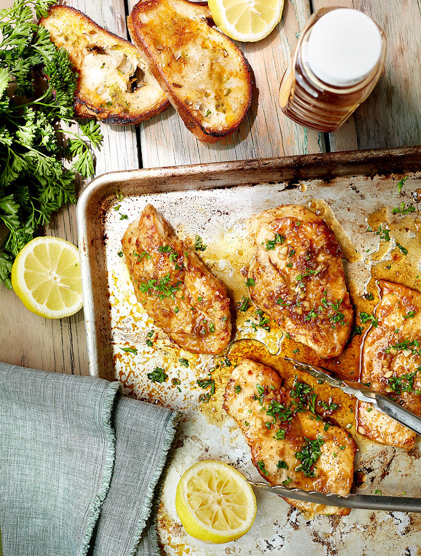 Food Photography OVEN ROASTED CHICKEN WITH HONEY LEMON GLAZE 