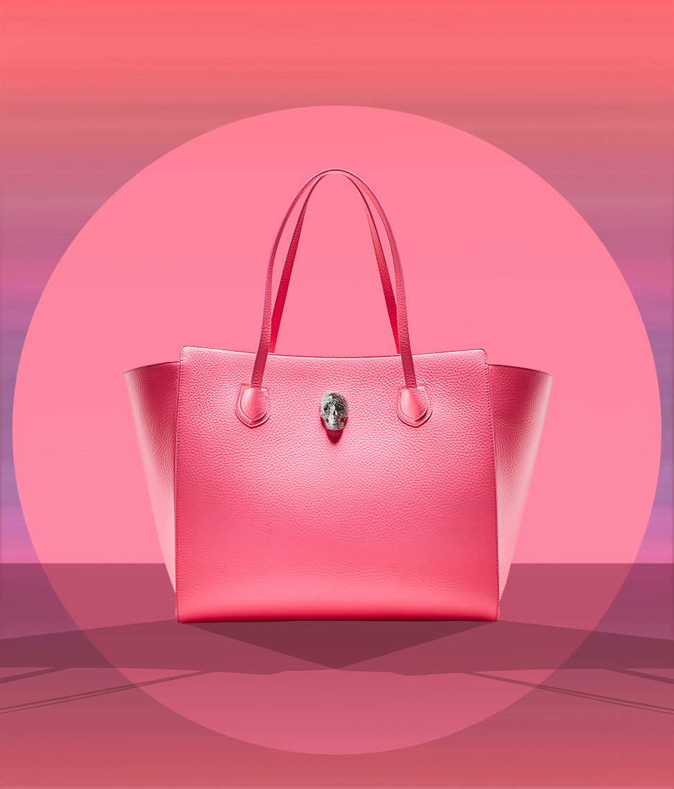 E Commerce Product Photography  Dallas Texas Pink Philipp Plein Crystal Skull Handle Bag 