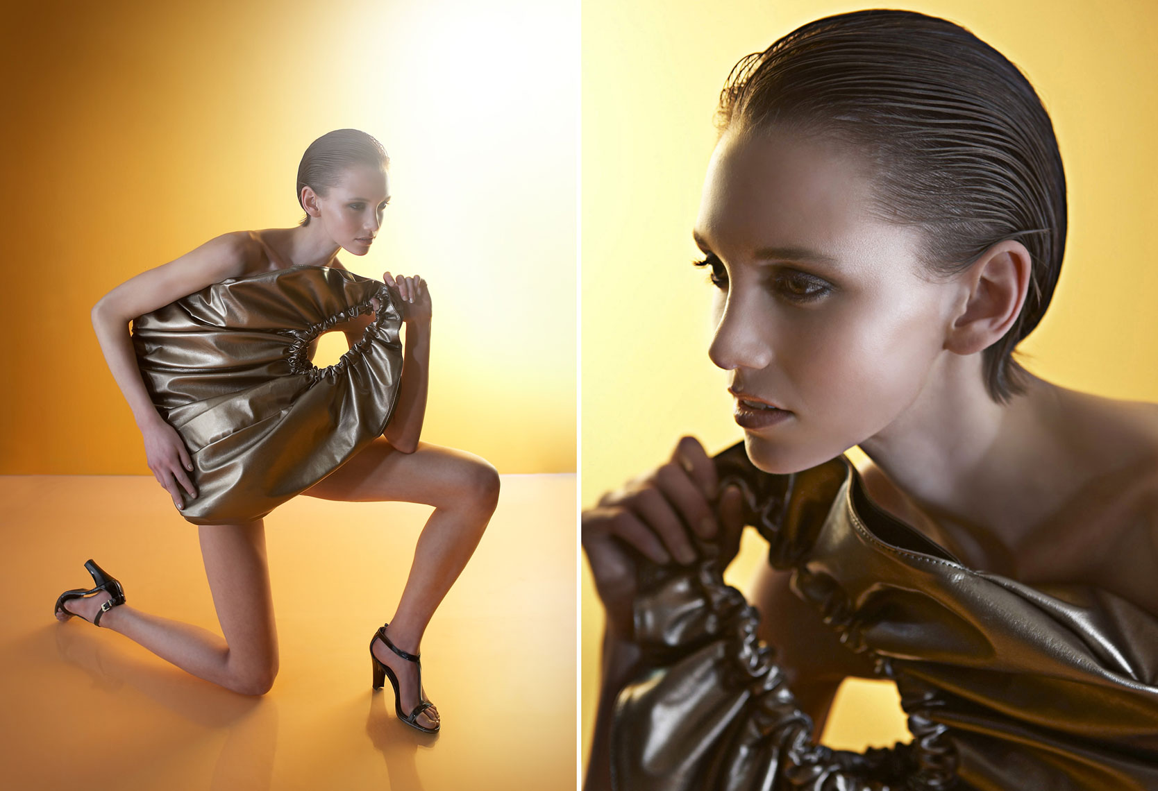 Fashion Photography Editorial with Gold Hand Bag